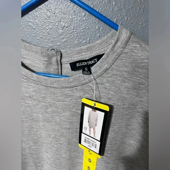 NWT Ellen Tracy Womens Gray Sweatshirt Dress Sz SM Atleisure Minimalist Neutral. - Picture 5 of 7
